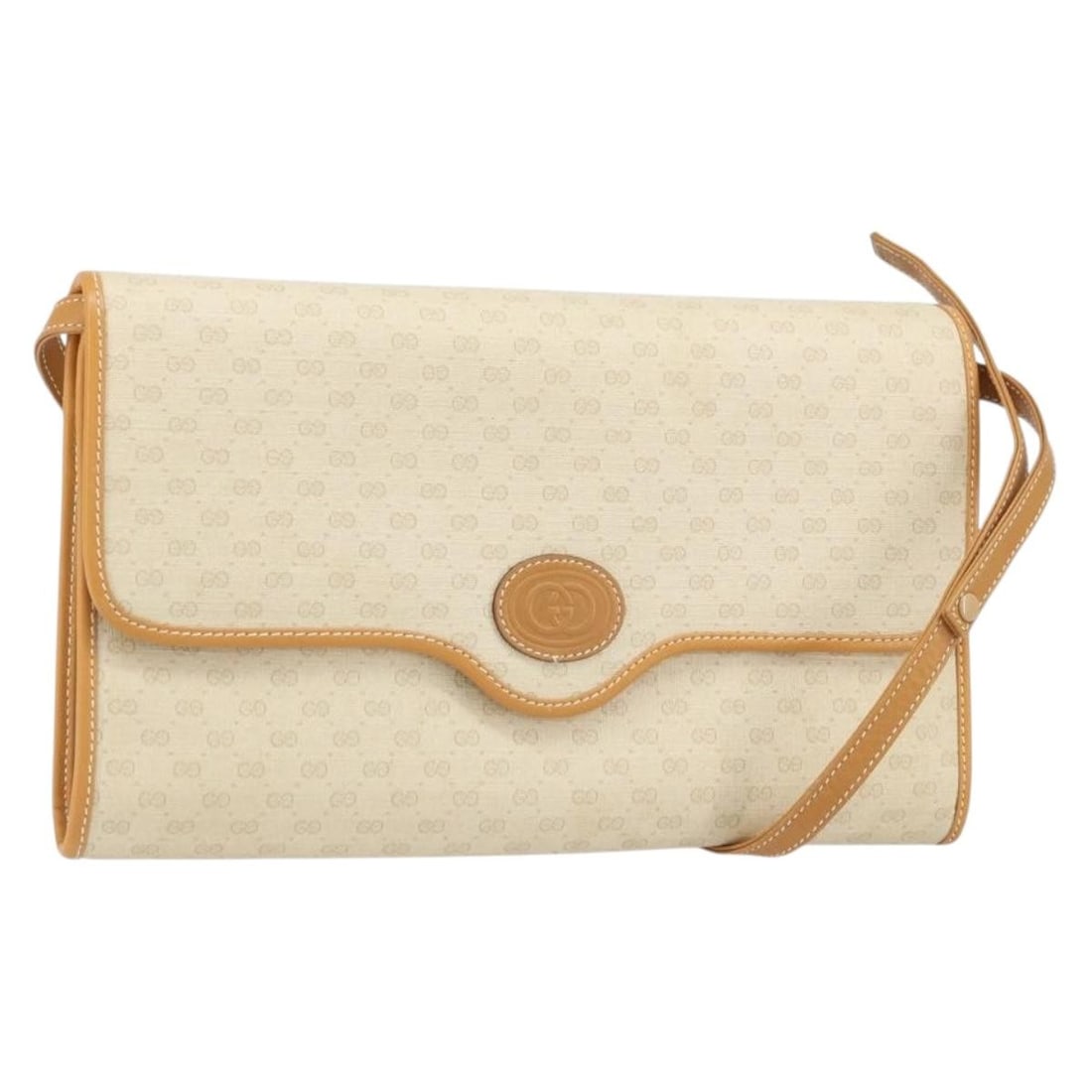GUCCI Micro GG Supreme PVC Leather Shoulder Bag Ivory Gold: GUCCI Micro GG Supreme PVC Leather Shoulder Bag Ivory Gold Authentic Gucci Micro GG Supreme shoulder bag in ivory and gold. Made in Italy, this women's bag features PVC leather with Micro Small GG can