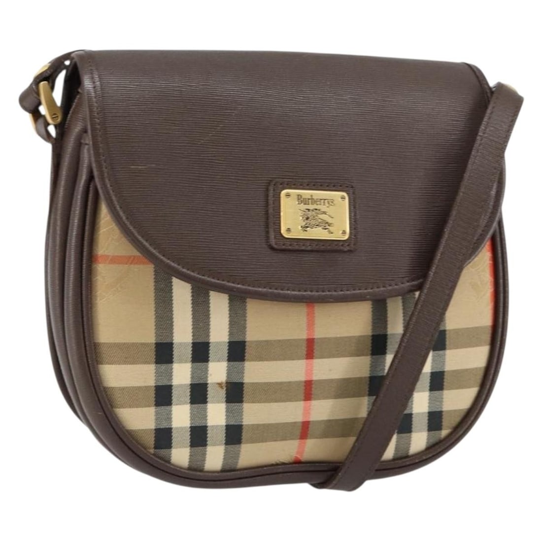 Burberrys Nova Check Beige Gold Canvas Shoulder Bag: Burberrys Nova Check Beige Gold Canvas Shoulder Bag This Burberrys shoulder bag features the iconic Nova Check pattern in beige and gold canvas. Designed for women, it has a compact structure with a m