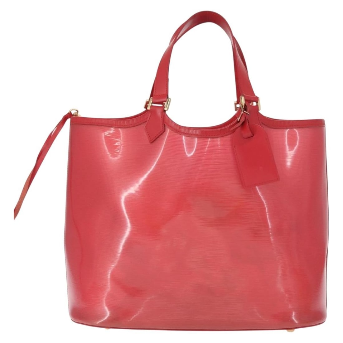 Louis Vuitton Red Plage Lagoon Bay Vinyl Plastic Tote Bag: Louis Vuitton Red Plage Lagoon Bay Vinyl Plastic Tote Bag This Louis Vuitton Plage Lagoon Bay Handbag features a striking red color and is crafted from durable plastic material. Designed for women, it