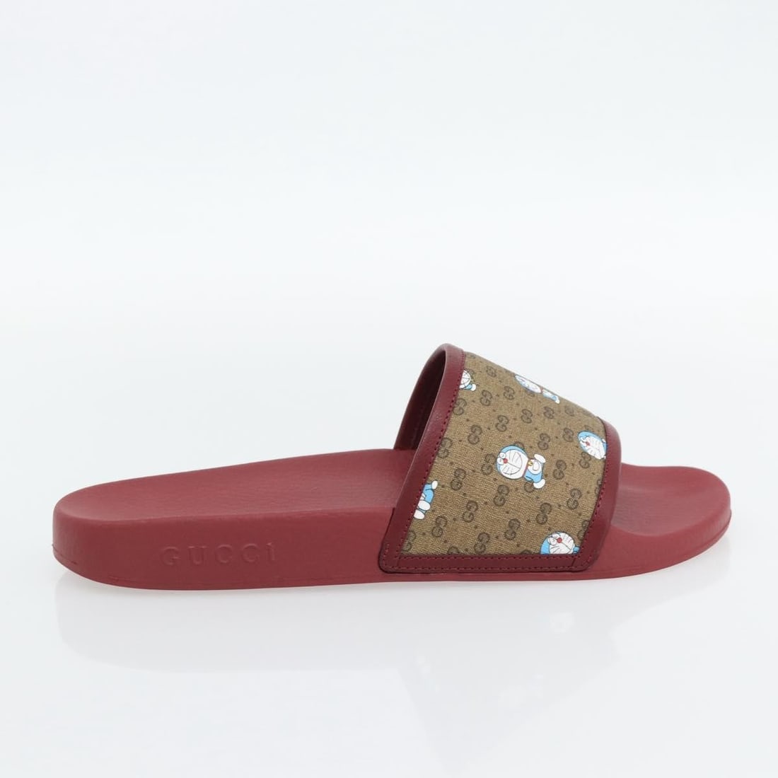 Women's Gucci 655026 Doraemon Micro Gg Supreme Pvc Sandals Beige