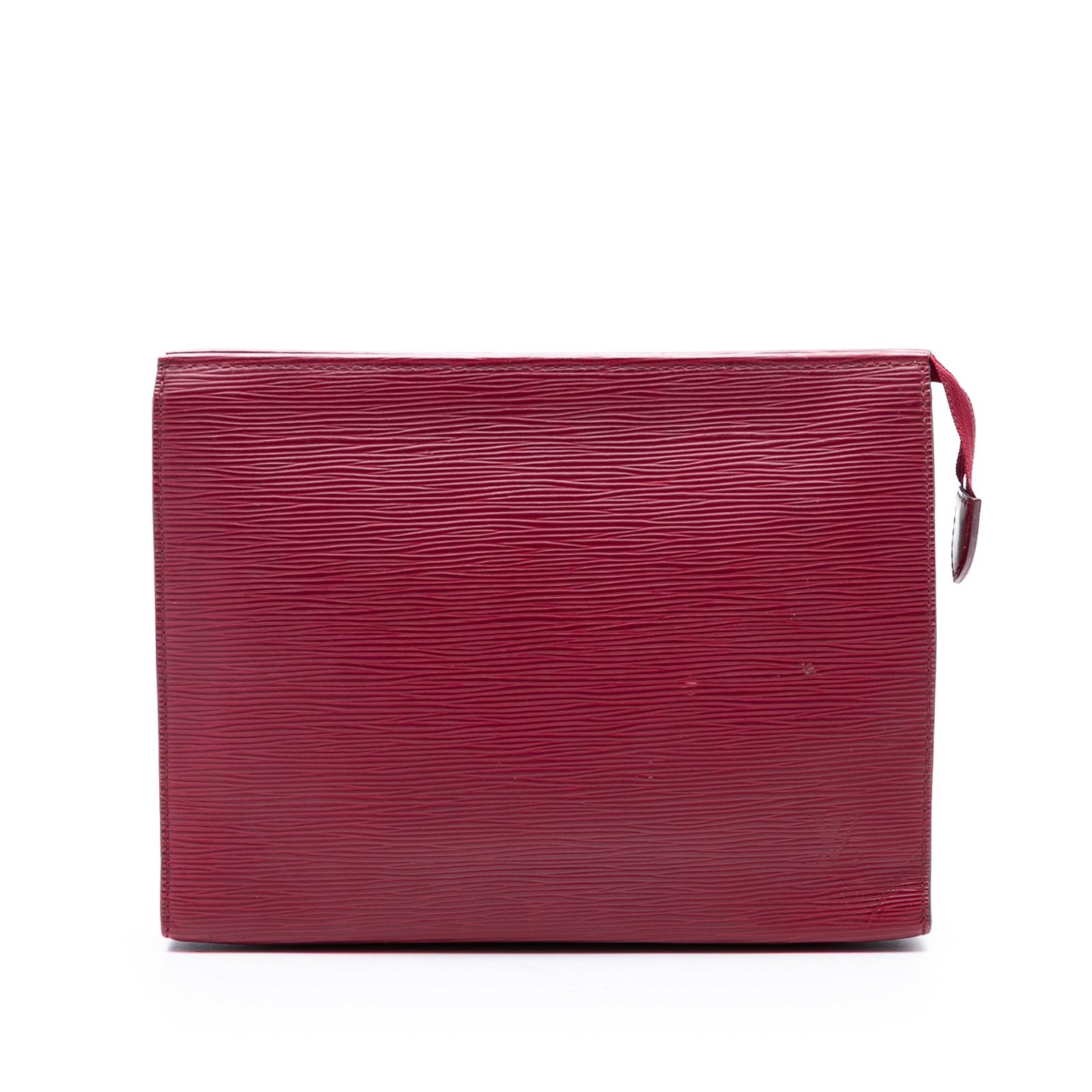 Louis Vuitton Pink Epi Leather Toiletry Pouch 26: Louis Vuitton Pink Epi Leather Toiletry Pouch 26 This Louis Vuitton Epi Toiletry Pouch 26 is crafted from epi leather in a pink hue. It features a top zip closure and an interior slip pocket for organ