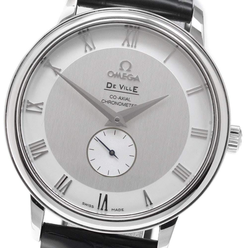 OMEGA De Ville Prestige 4813.30.01 Mens Automatic Watch Aftermarket Strap: OMEGA De Ville Prestige 4813.30.01 Mens Automatic Watch Aftermarket Strap Pre-owned Omega De Ville Prestige Co-Axial automatic men's wristwatch with a silver dial and small seconds display. The watch 