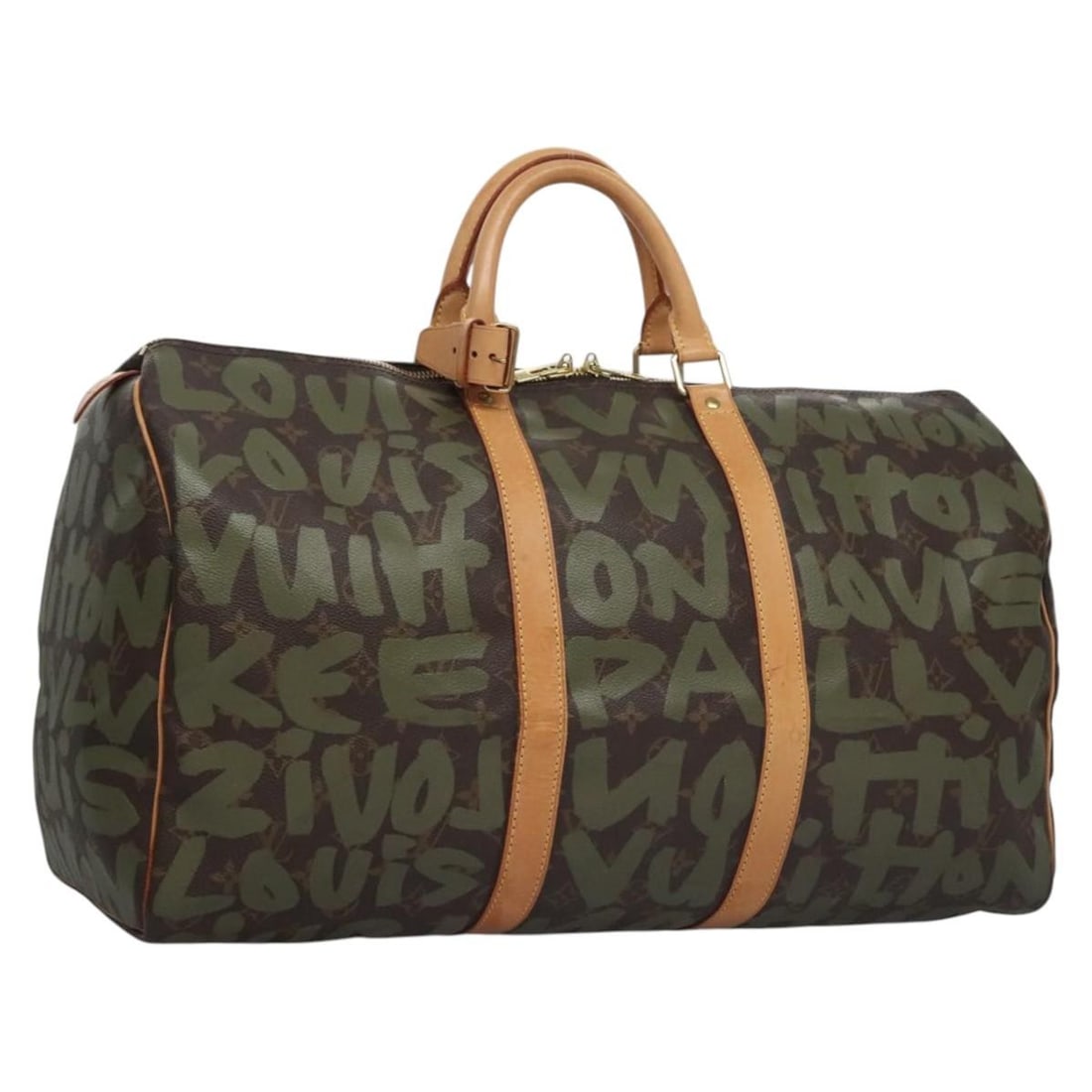 Louis Vuitton Keepall 50 Boston Bag Monogram Graffiti Khaki M92196 (1 of 18)