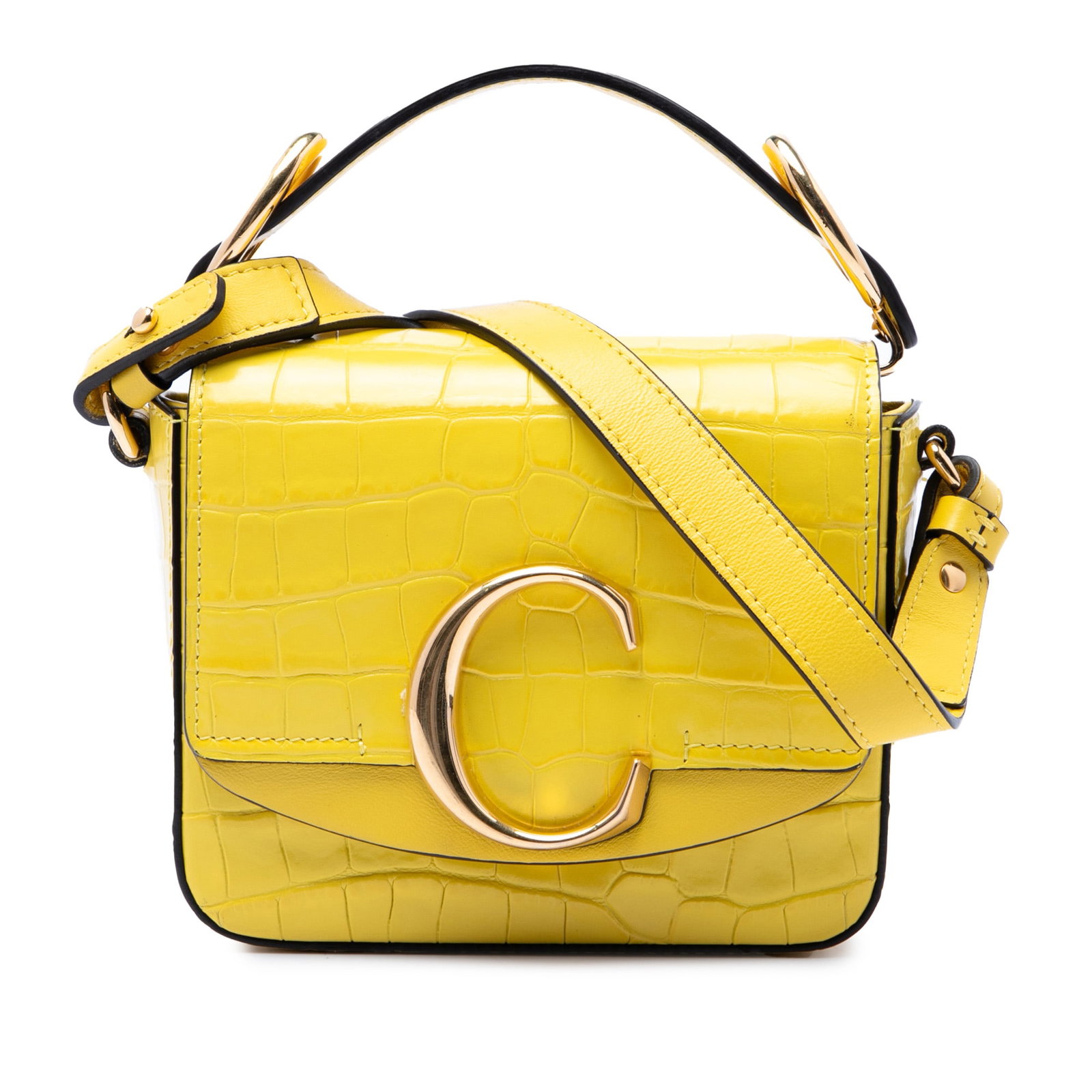 Chloe C Satchel Mini Croc Embossed Calfskin Leather Bag (1 of 6)