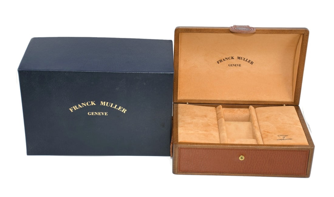 Authentic Franck Muller Presentation Box for Single Watch 10x7x5: Authentic Franck Muller Presentation Box for Single Watch 10x7x5 This Franck Muller presentation box is designed to hold a single watch, measuring 10 x 7 x 5 inches. Crafted with attention to detail, 