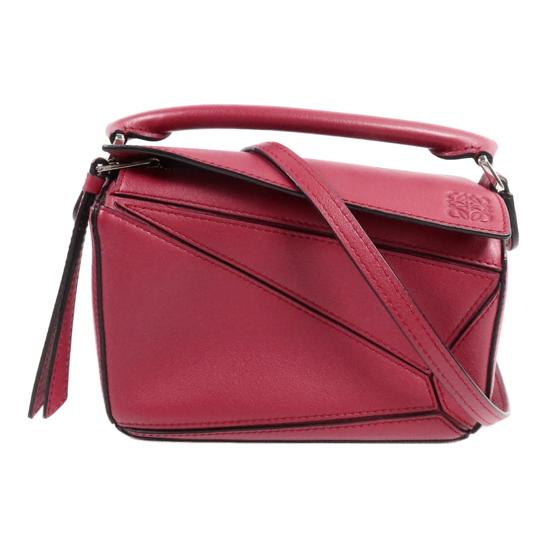 LOEWE Mini Puzzle 2way Shoulder Bag Red Calfskin SHW (1 of 14)