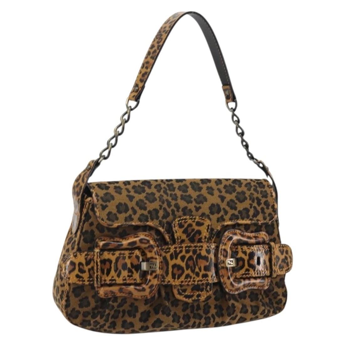 FENDI Canvas Shoulder Bag Brown with Gold Tone Dust Bag: FENDI Canvas Shoulder Bag Brown with Gold Tone Dust Bag Authentic Fendi shoulder bag in brown and gold canvas with a compact silhouette and shoulder strap. Includes a dust bag. Condition is AB,