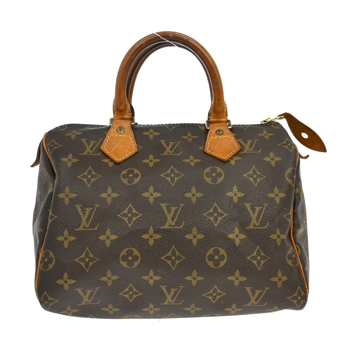 Louis Vuitton Speedy 25 Monogram Canvas Small Duffle Bag M41528: Louis Vuitton Speedy 25 Monogram Canvas Small Duffle Bag M41528 Vintage Louis Vuitton Speedy 25 handbag in Monogram canvas with leather trim and double handles. This zip-top duffle-style bag features 