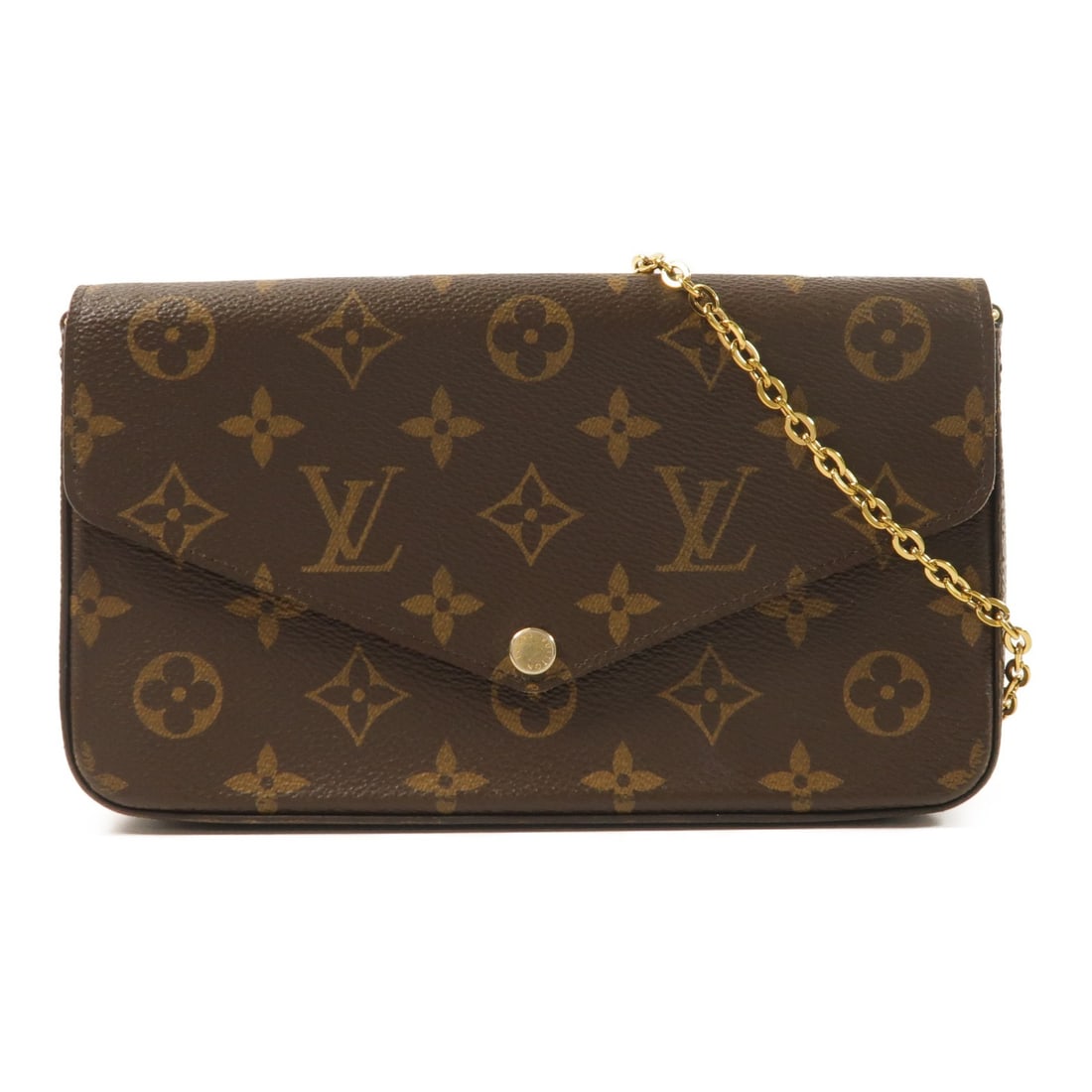 Louis Vuitton M81896 Felicie Pochette Monogram Shoulder Bag Brown Fuchsia: Louis Vuitton M81896 Felicie Pochette Monogram Shoulder Bag Brown Fuchsia Louis Vuitton Felicie Pochette chain shoulder bag in Monogram PVC coated canvas with a brown exterior and fuchsia interior acc