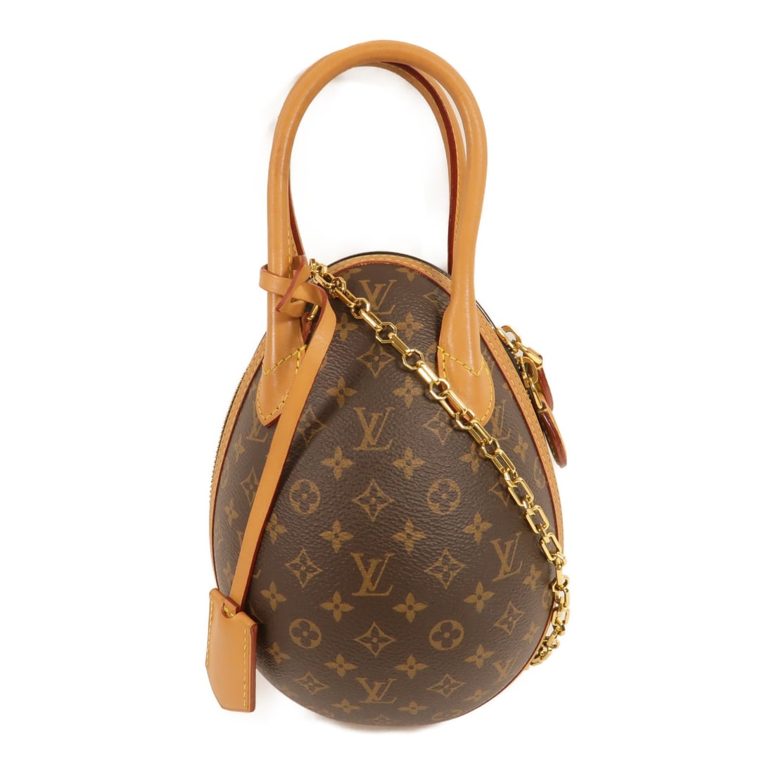 Louis Vuitton M44587 Egg Bag Monogram 2way Shoulder Bag Brown Black: Louis Vuitton M44587 Egg Bag Monogram 2way Shoulder Bag Brown Black Louis Vuitton Egg Bag in Monogram PVC coated canvas with brown and black coloring. This 2-way shoulder bag features a compact struct