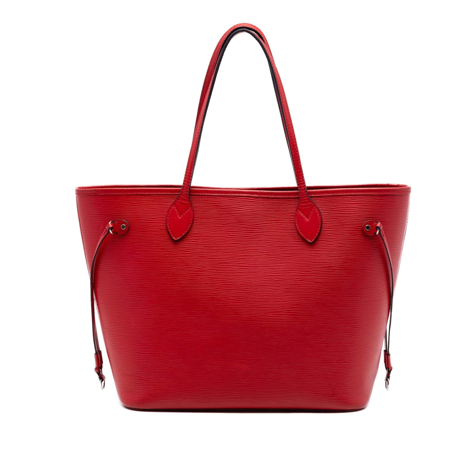 Louis Vuitton Neverfull MM Epi Leather Tote Bag Red: Louis Vuitton Neverfull MM Epi Leather Tote Bag Red This Louis Vuitton Neverfull MM bag is crafted in epi leather with flat leather straps and an open top secured by a lobster clasp closure. It is mad