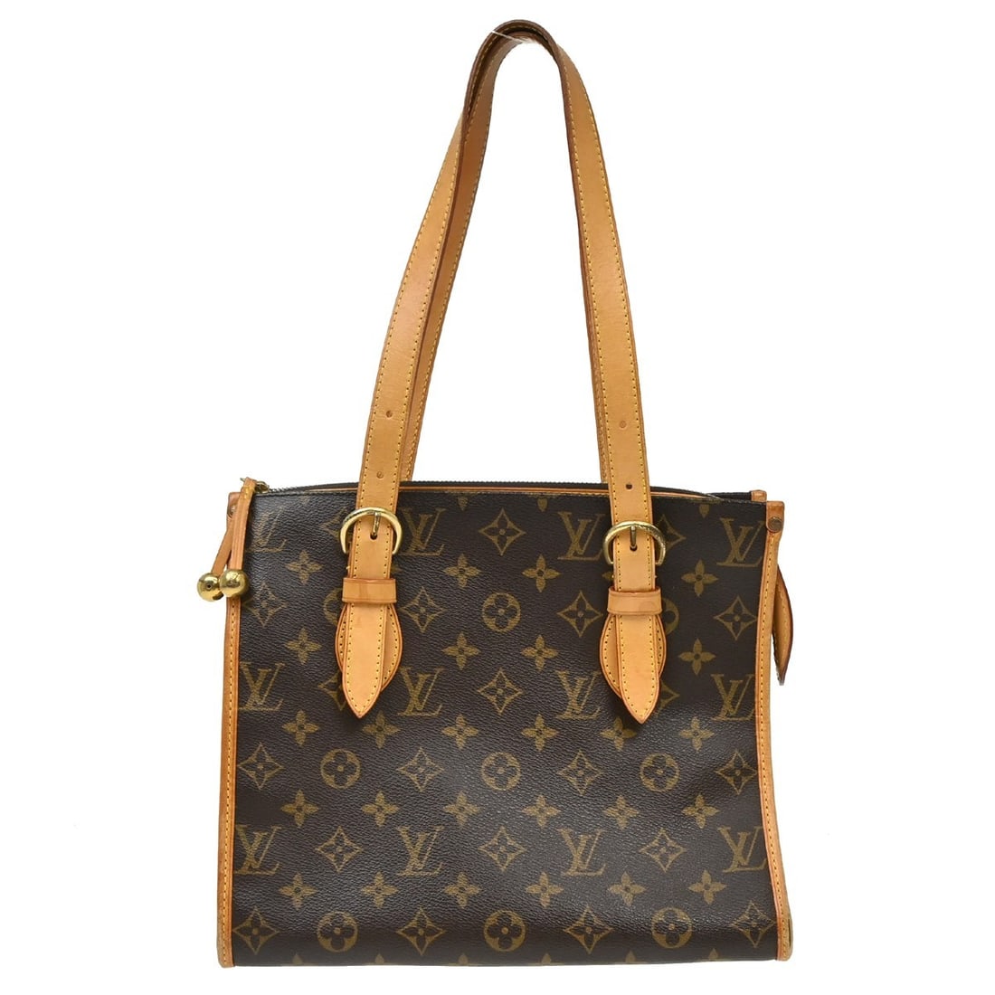 Louis Vuitton Popincourt Haut Monogram Canvas Tote M40007: Louis Vuitton Popincourt Haut Monogram Canvas Tote M40007 Vintage Louis Vuitton Popincourt Haut tote handbag in brown Monogram canvas with leather trim and double handles. This medium tote features a 