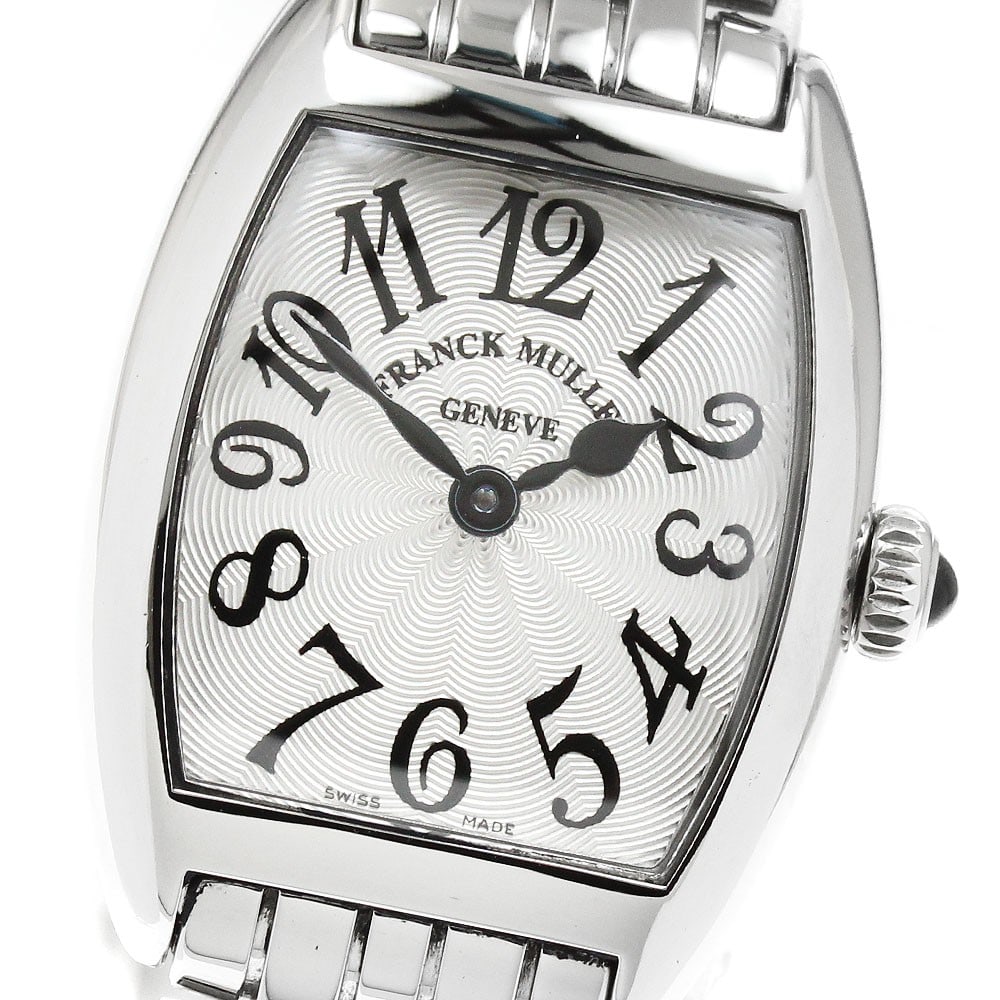 Franck Muller Tonneau Curvex Intermedie 2252QZ Ladies Quartz Watch: Franck Muller Tonneau Curvex Intermedie 2252QZ Ladies Quartz Watch Pre-owned Franck Muller Tonneau Curvex Intermedia ladies' wristwatch with a quartz movement and silver dial. The watch shows minor we