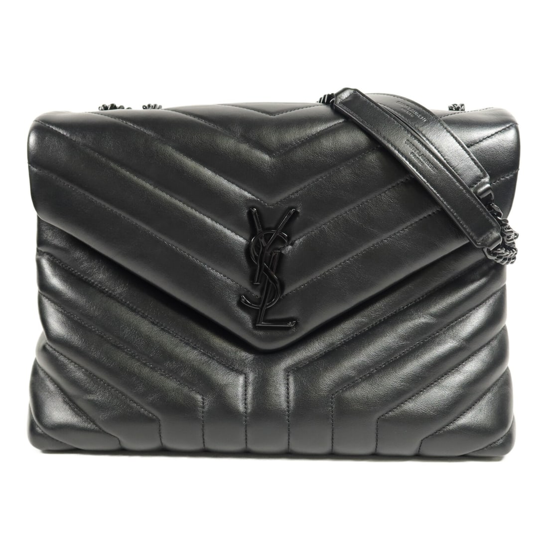 Saint Laurent Lou Lou Medium Black Calfskin Shoulder Bag (1 of 17)