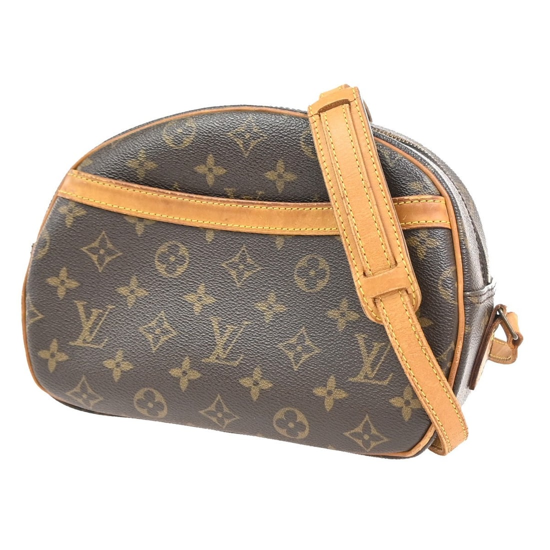 Louis Vuitton Blois Brown Monogram Canvas Handbag: Louis Vuitton Blois Brown Monogram Canvas Handbag This Louis Vuitton Blois Handbag features the iconic monogram canvas in brown and is designed for women. Made in France, the bag shows visible signs o