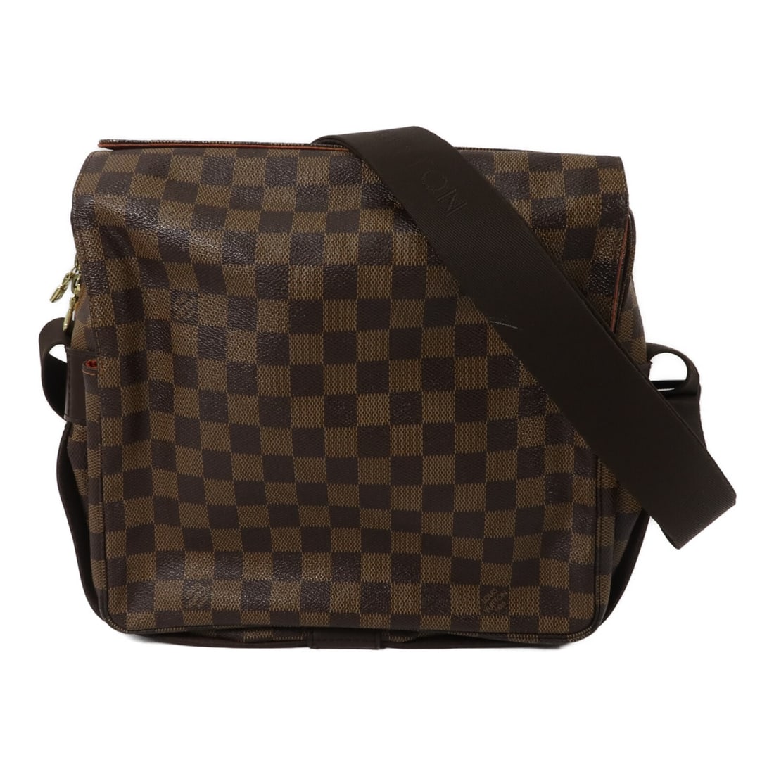 Louis Vuitton Naviglio N45255 Damier Brown Shoulder Bag: Louis Vuitton Naviglio N45255 Damier Brown Shoulder Bag Louis Vuitton Naviglio shoulder messenger bag in Damier brown PVC coated canvas. This mens shoulder bag features a brown colorway, brown frame c