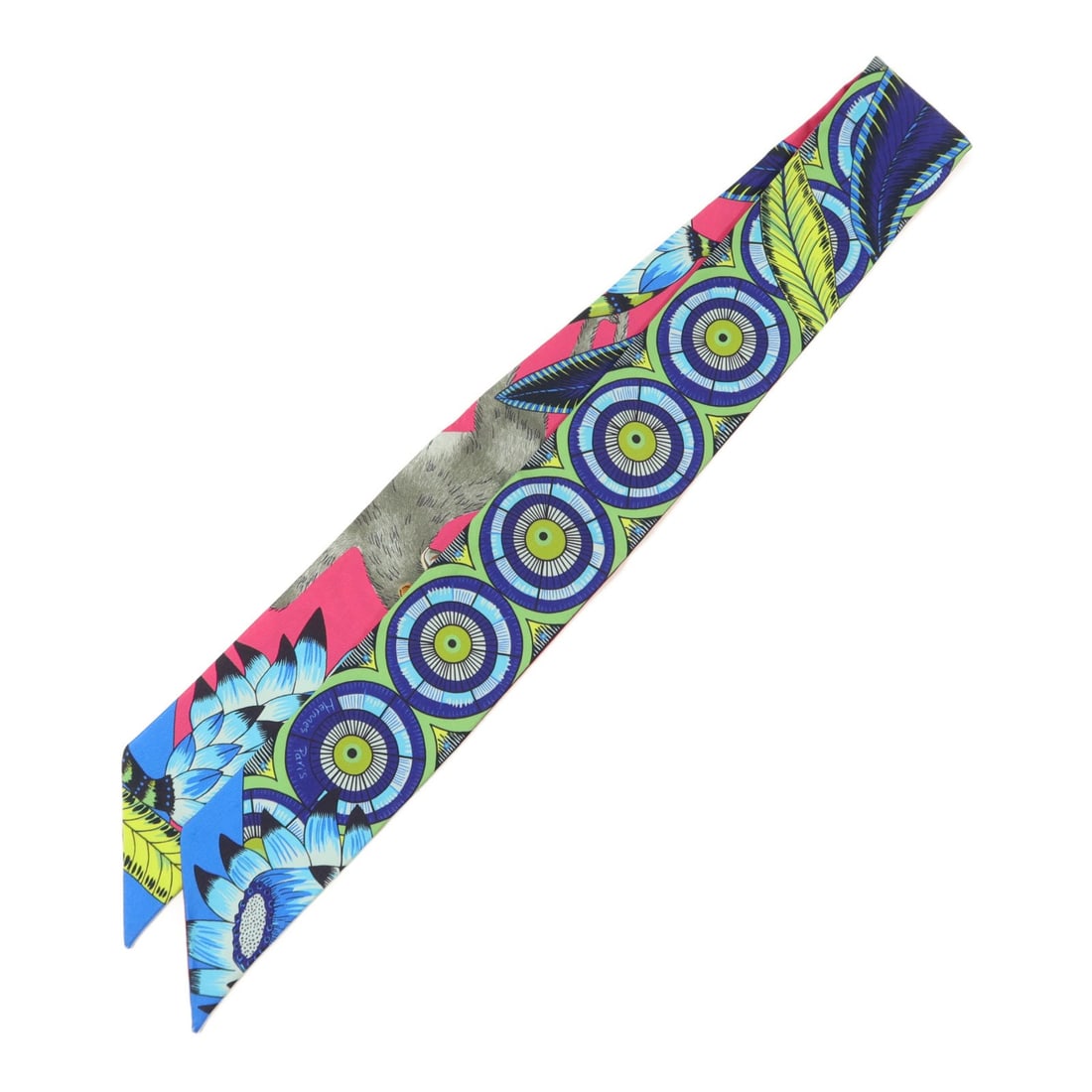 Hermes Twilly Silk Scarf for Women Multicolor France: Hermes Twilly Silk Scarf for Women Multicolor France Hermes Twilly scarf in multicolor silk, designed for women. Made in France, this regular-size scarf measures 86 cm x 5 cm and is offered in very go