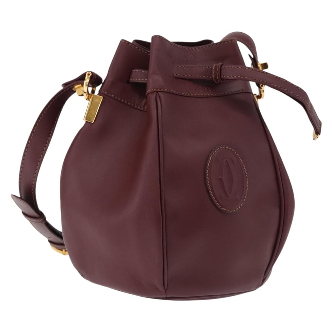 Cartier Must Line Leather Shoulder Bag Bordeaux Gold Tone Spain: Cartier Must Line Leather Shoulder Bag Bordeaux Gold Tone Spain Cartier Must Line shoulder bag in bordeaux leather with gold-tone accents. Made in Spain, this women's shoulder bag includes a dust bag.