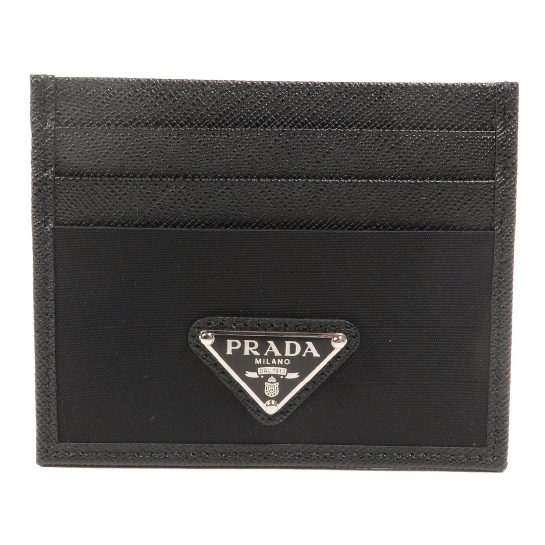 PRADA 2MC025 Re-Nylon Saffiano Leather Card Case Black (1 of 16)