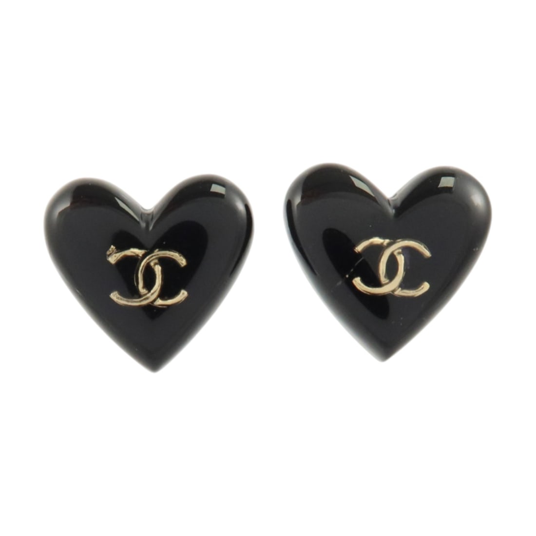 CHANEL B18B CC Pierced Earrings in Black and Gold PVC Metal: CHANEL B18B CC Pierced Earrings in Black and Gold PVC Metal CHANEL CC pierced earrings in black and gold-tone PVC and metal with the B18B date code. Designed for women, this pair features the iconic C