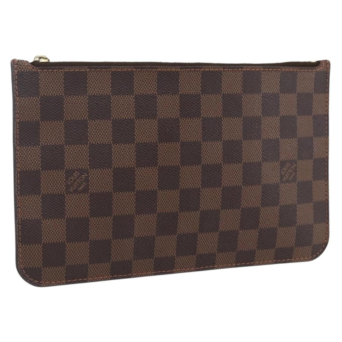 Louis Vuitton Neverfull MM Pouch Damier Ebene Canvas France: Louis Vuitton Neverfull MM Pouch Damier Ebene Canvas France Louis Vuitton Neverfull MM pouch in Damier Ebene canvas, made in France. The item is described as a pouch for women and is offered in Damier