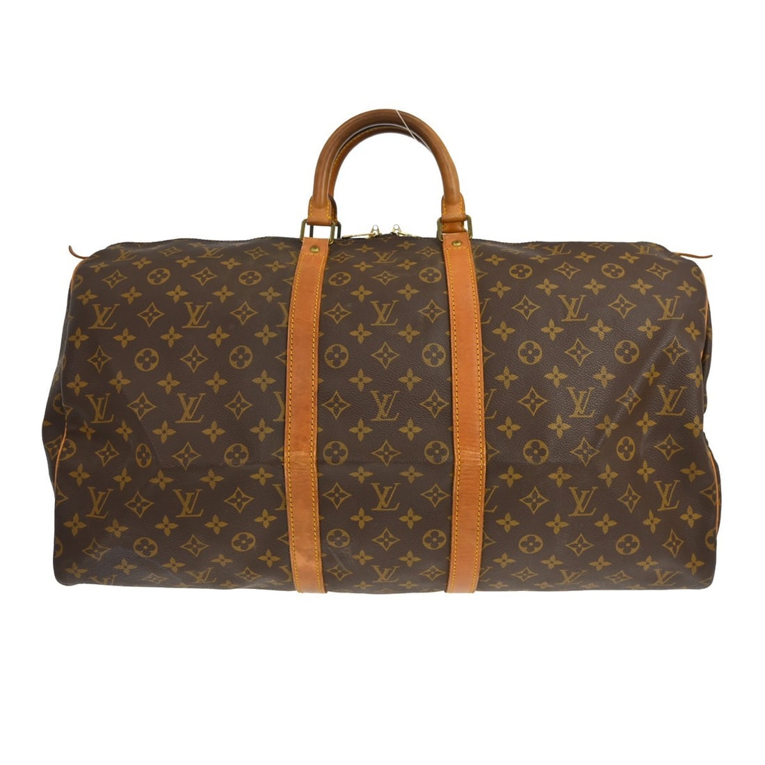 Louis Vuitton Keepall Unisex Brown Canvas Travel Bag: Louis Vuitton Keepall Unisex Brown Canvas Travel Bag Louis Vuitton Keepall in brown monogram canvas. This unisex bag is made in France and remains in good condition with visible wear, including scuffs