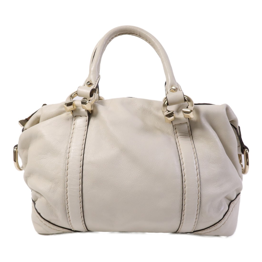Gucci 189893 GG Boston Shoulder Bag Beige Calfskin Leather: Gucci 189893 GG Boston Shoulder Bag Beige Calfskin Leather A GUCCI Boston-style shoulder bag in beige calfskin (cowhide) leather, model 189893. It features a shoulder bag design with one interior open