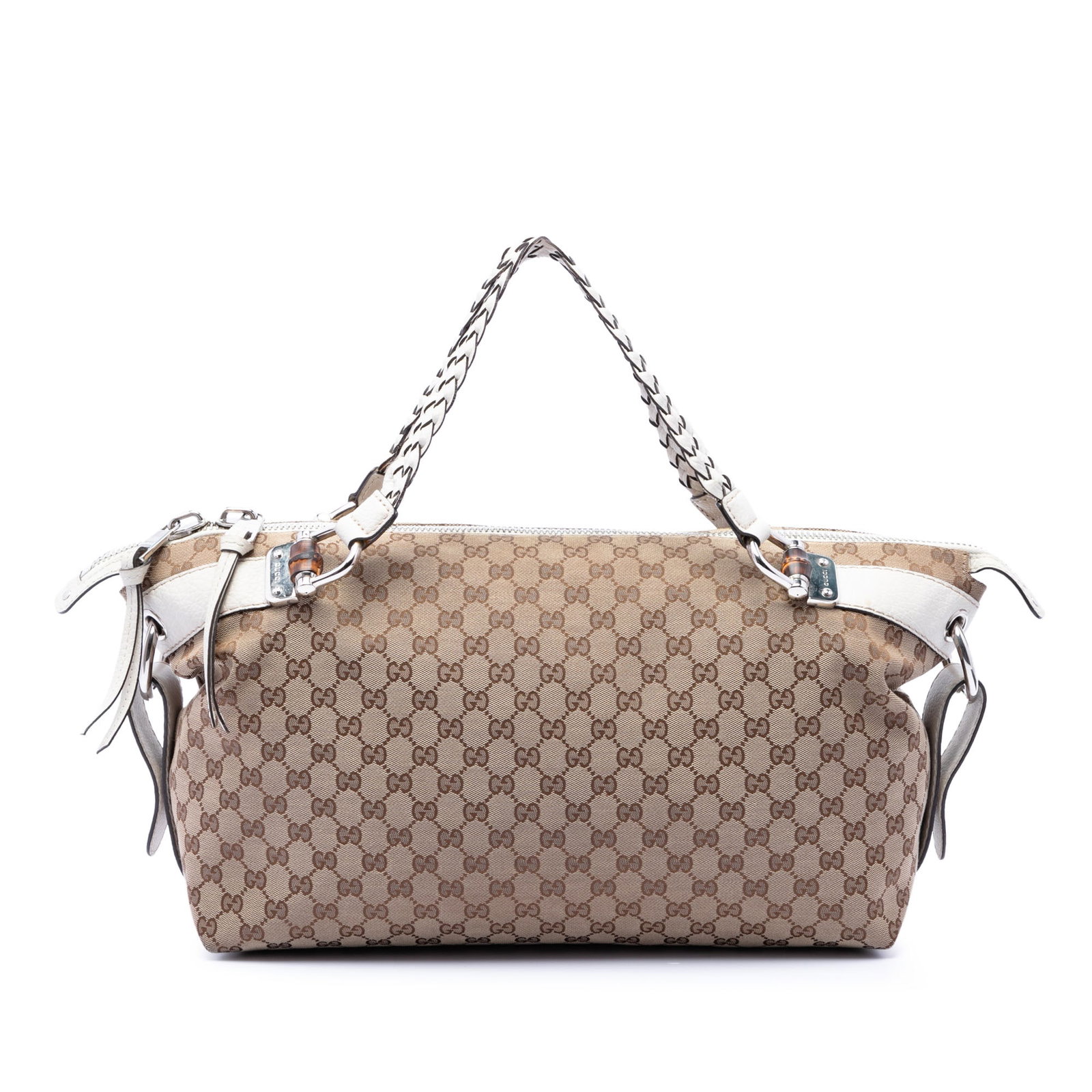 Gucci Bamboo Bar Medium GG Canvas Tote Bag Beige (1 of 6)