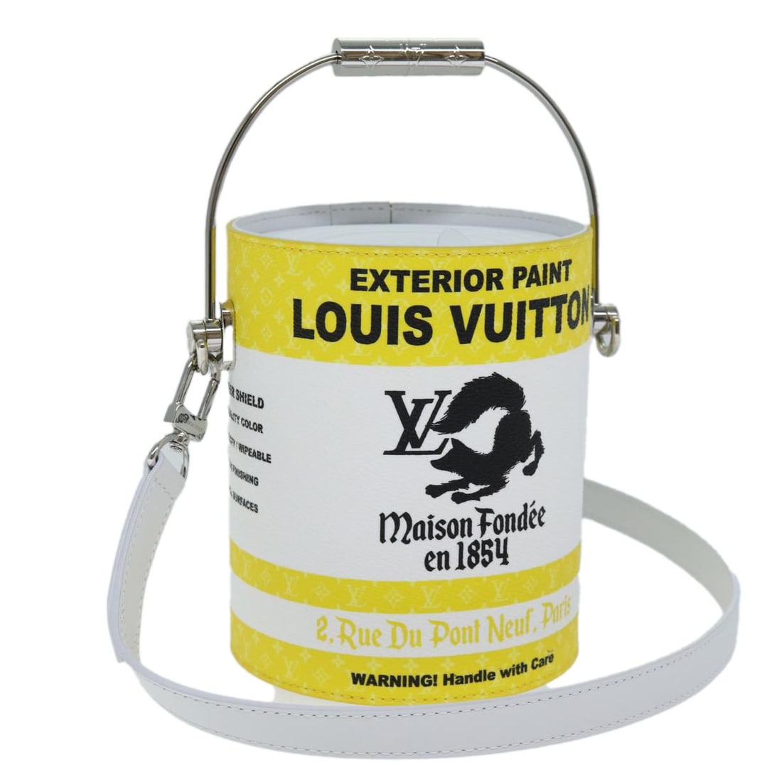 Louis Vuitton M81593 Monogram Can Hand Bag 2way Yellow PVC Leather: Louis Vuitton M81593 Monogram Can Hand Bag 2way Yellow PVC Leather Louis Vuitton Monogram Painted Can handbag in yellow PVC leather and Monogram canvas. This 2-way women's bag is made in France and in