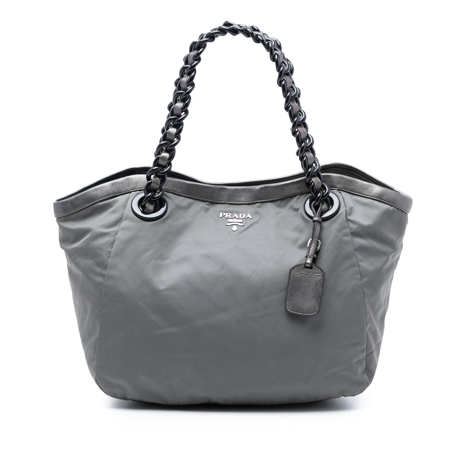 Prada Tessuto Metallic Nylon Tote with Leather Accents (1 of 6)