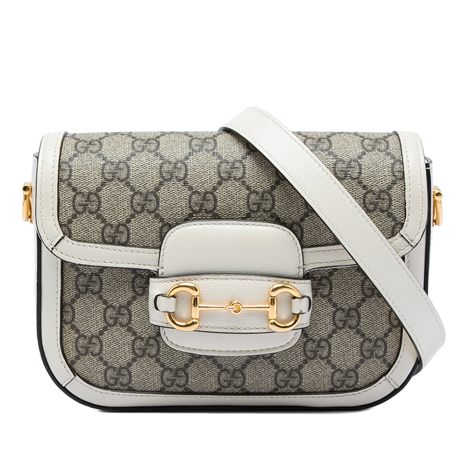 Gucci Horsebit 1955 Small Crossbody Bag GG Supreme Web: Gucci Horsebit 1955 Small Crossbody Bag GG Supreme Web Gucci Small GG Supreme Web Horsebit 1955 Crossbody bag crafted with a coated canvas body and leather trim. It features adjustable and detachable 