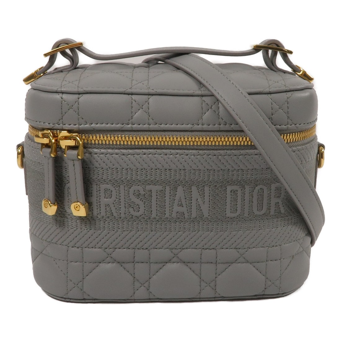 Dior CD gray lambskin travel vanity 2 way shoulder bag (1 of 13)