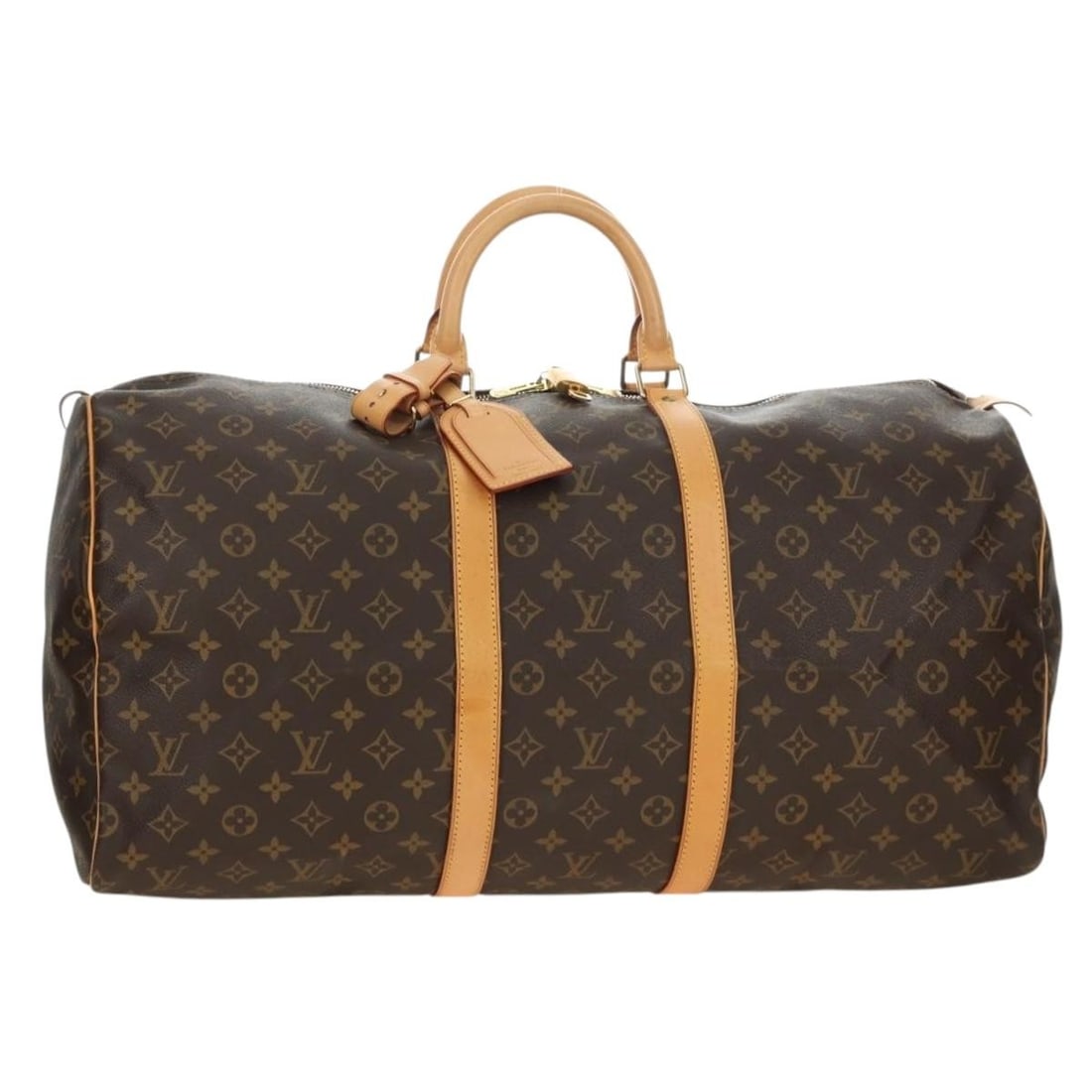 Louis Vuitton M41424 Keepall 55 Monogram Canvas Boston Bag France: Louis Vuitton M41424 Keepall 55 Monogram Canvas Boston Bag France Louis Vuitton Keepall 55 Boston Bag in Monogram Canvas, made in France. This women's bag features the classic Monogram exterior and co