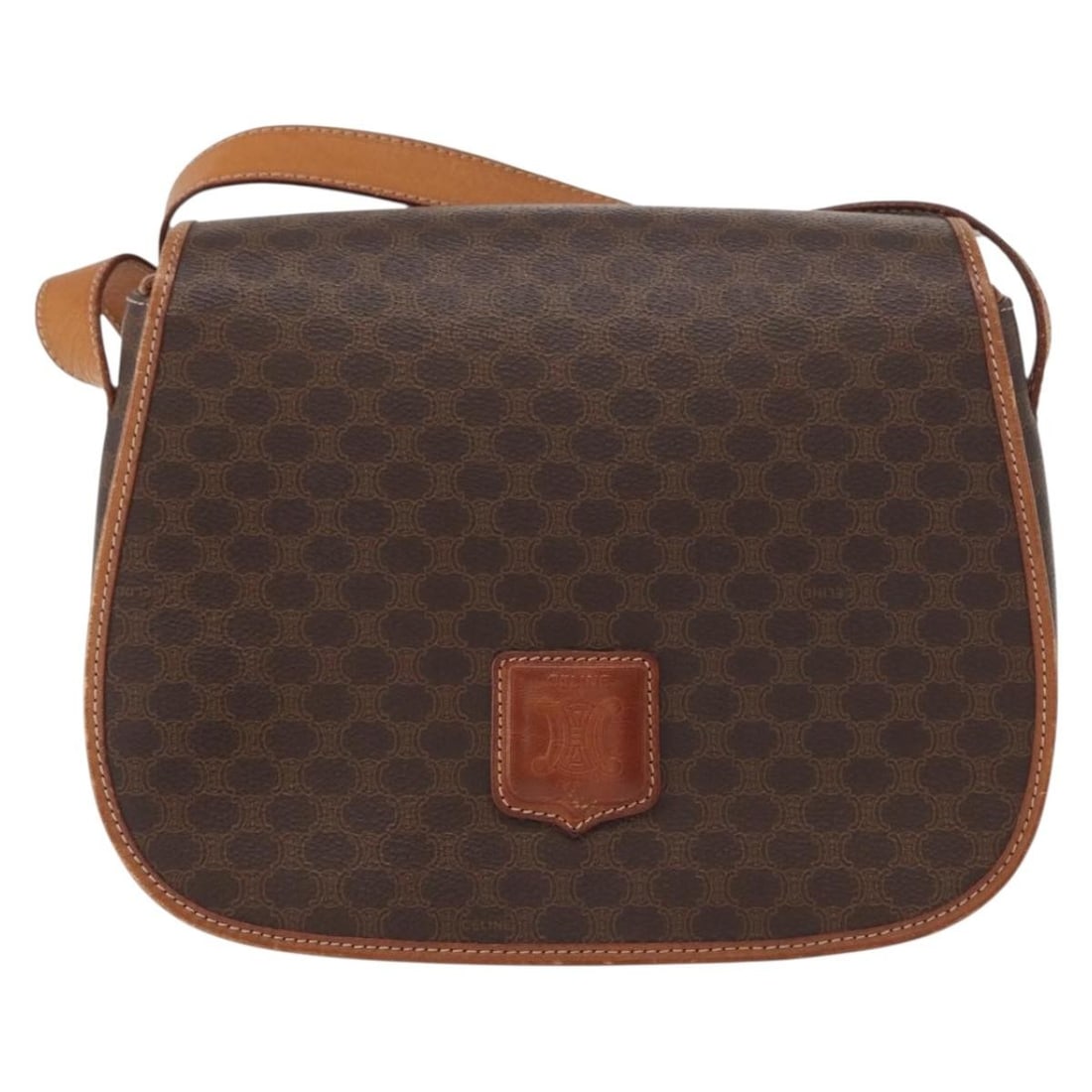Celine Macadam Shoulder Bag Brown Canvas Italy: Celine Macadam Shoulder Bag Brown Canvas Italy Celine Vintage Macadam canvas bag in brown, made in Italy. The item is described as in good condition with light exterior wear, light corner rubbing, and