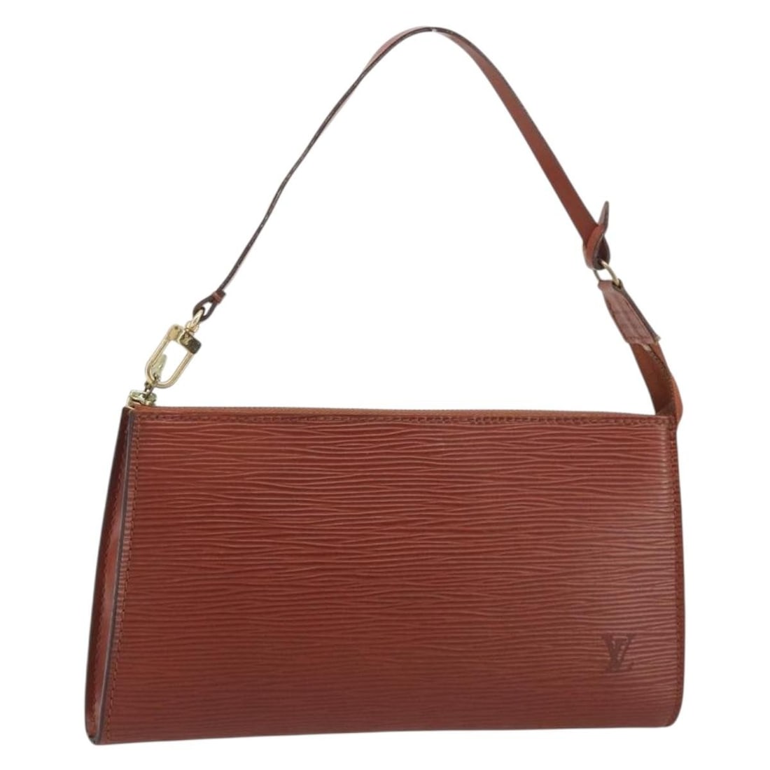 Louis Vuitton Pochette Accessoires brown Epi leather bag: Louis Vuitton Pochette Accessoires brown Epi leather bag Louis Vuitton Pochette Accessoires in brown leather. This women's handbag is made in France and remains in good condition with visible signs of