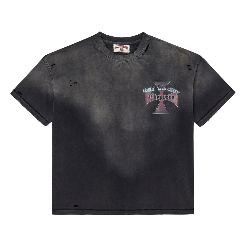 Vale graphic T-shirt black washed distressed boxy fit Large (1 of 1)