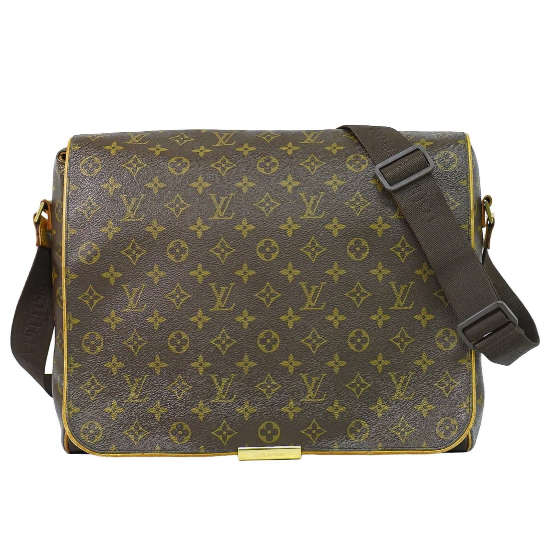 Louis Vuitton Abbesses Monogram Canvas Messenger Bag: Louis Vuitton Abbesses Monogram Canvas Messenger Bag This Louis Vuitton Abbesses Messenger Bag features the iconic Monogram Canvas in a versatile brown color. Designed for unisex use, it offers a spac