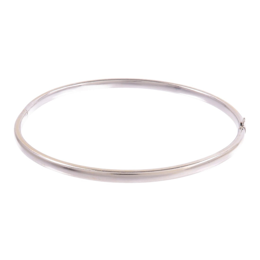 18K White Gold Bangle Bracelet Jewelry 3.9g (1 of 10)