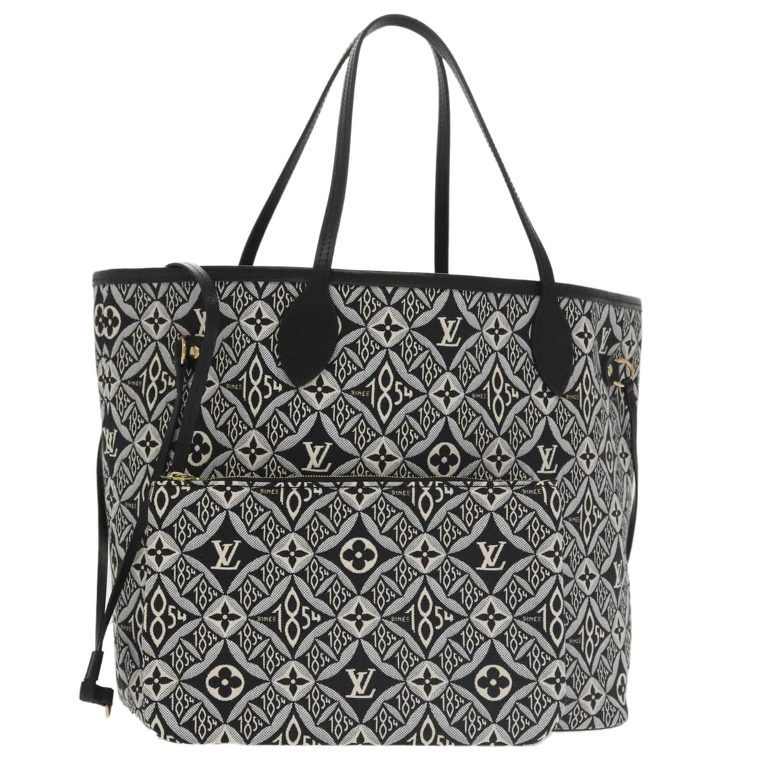 Louis Vuitton Neverfull MM M57230 Monogram Canvas Tote Bag: Louis Vuitton Neverfull MM M57230 Monogram Canvas Tote Bag Louis Vuitton Neverfull MM tote bag in Monogram Jaguar Since 1854 canvas, made in Spain. This women's bag is presented in black with canvas e