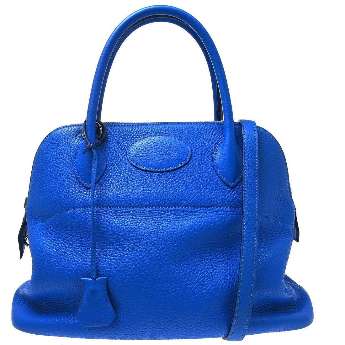 Hermes Bolide 31 Bleu Hydra Taurillon Clemence 2way Satchel: Hermes Bolide 31 Bleu Hydra Taurillon Clemence 2way Satchel Hermes Bolide 31 2-way handbag in Bleu Hydra Taurillon Clemence leather. This satchel-style top handle bag features double handles, a zip cl
