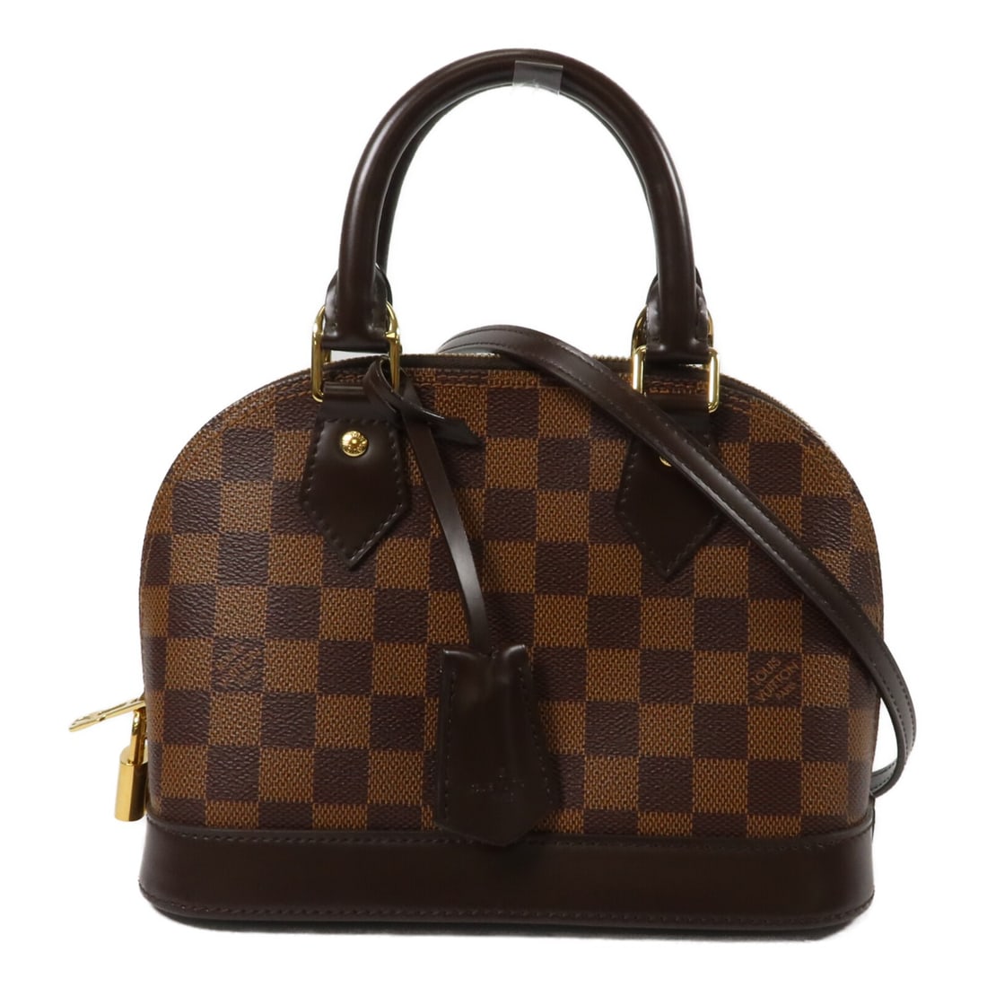Louis Vuitton Alma BB N40606 Damier Brown 2way Bag: Louis Vuitton Alma BB N40606 Damier Brown 2way Bag Louis Vuitton Alma BB 2-way shoulder bag in brown Damier PVC coated canvas. This women's bag features a structured silhouette with an interior open p