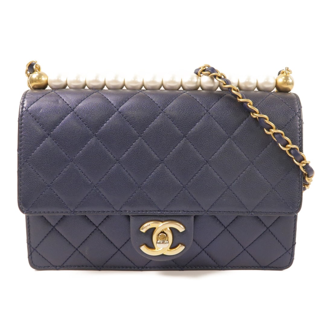 CHANEL CC Blue Calfskin Shoulder Bag with Gold Tone Chain: CHANEL CC Blue Calfskin Shoulder Bag with Gold Tone Chain CHANEL CC GHW Chain Shoulder Bag in blue calfskin (cowhide) leather. This women's shoulder bag features a turn-lock closure, one inside zip po