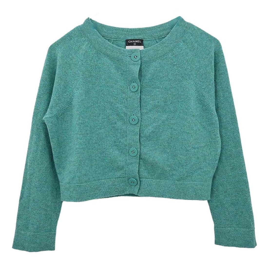 CHANEL P49322K06208 cashmere cardigan green womens size 36 (1 of 15)