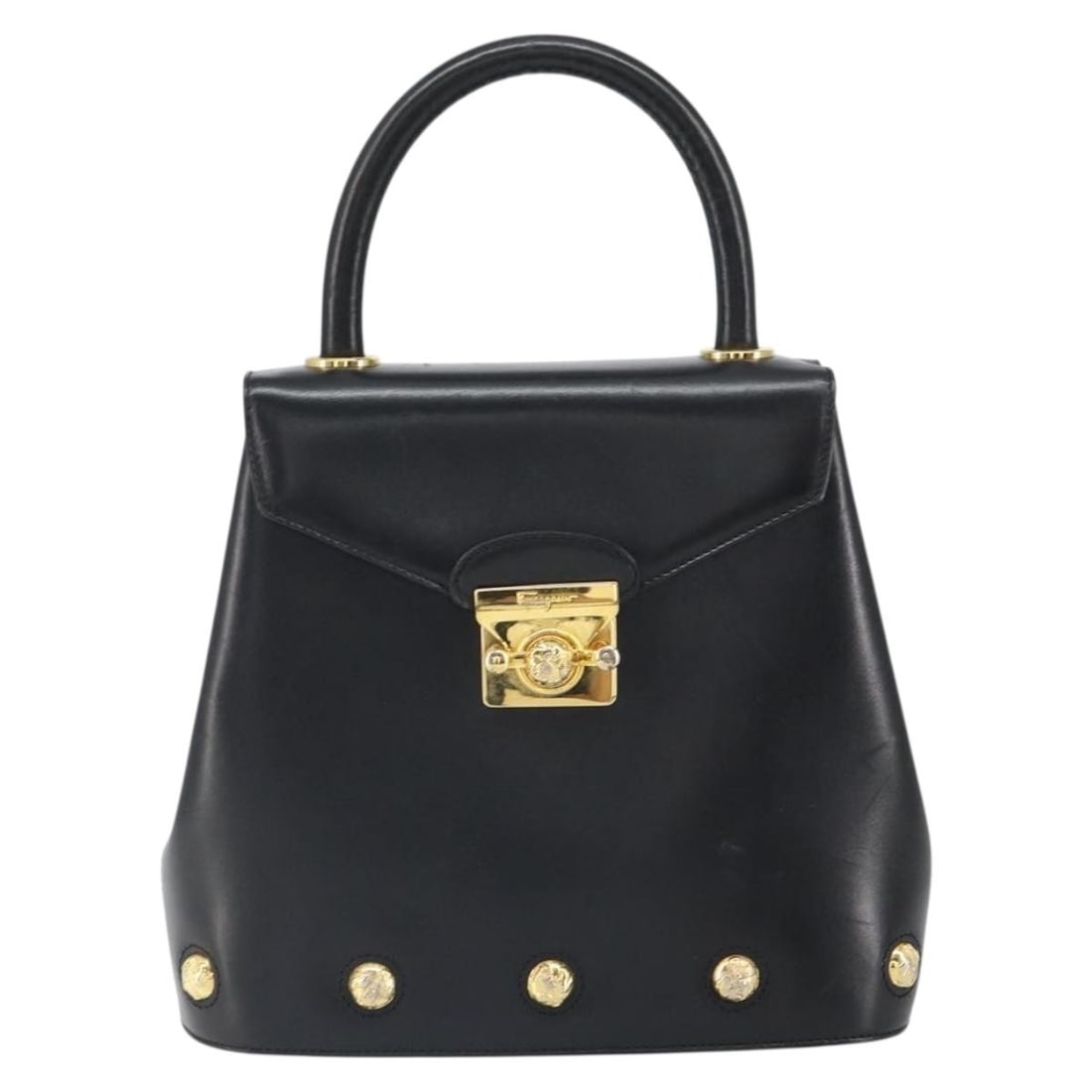 Black Leather Handbag Salvatore Ferragamo Vintage: Black Leather Handbag Salvatore Ferragamo Vintage Salvatore Ferragamo Vintage leather item in black, designed for women and made in Italy. It is in good condition with light wear, light scratching, li