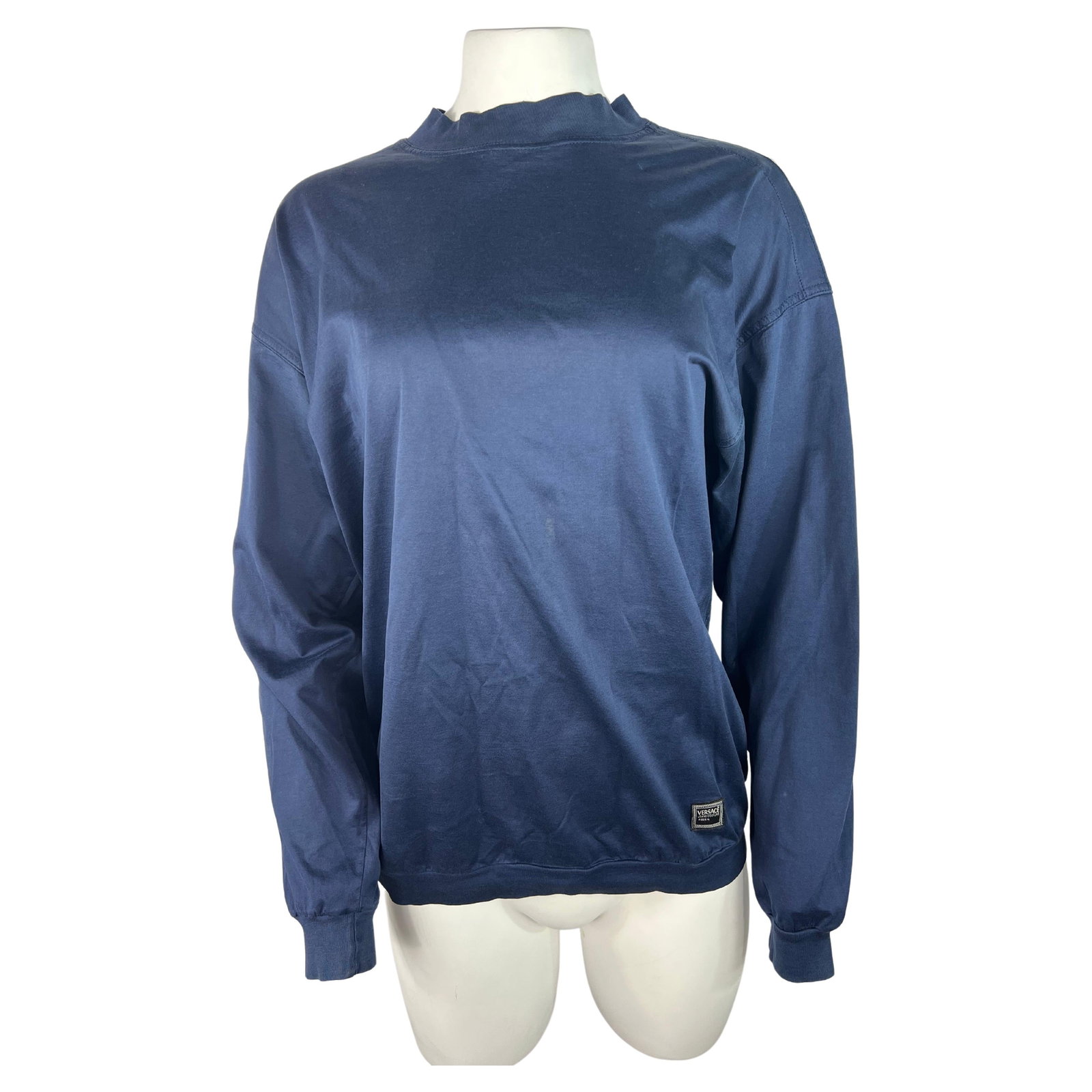 Versace Jeans Couture cotton long sleeve top navy size Large (1 of 7)