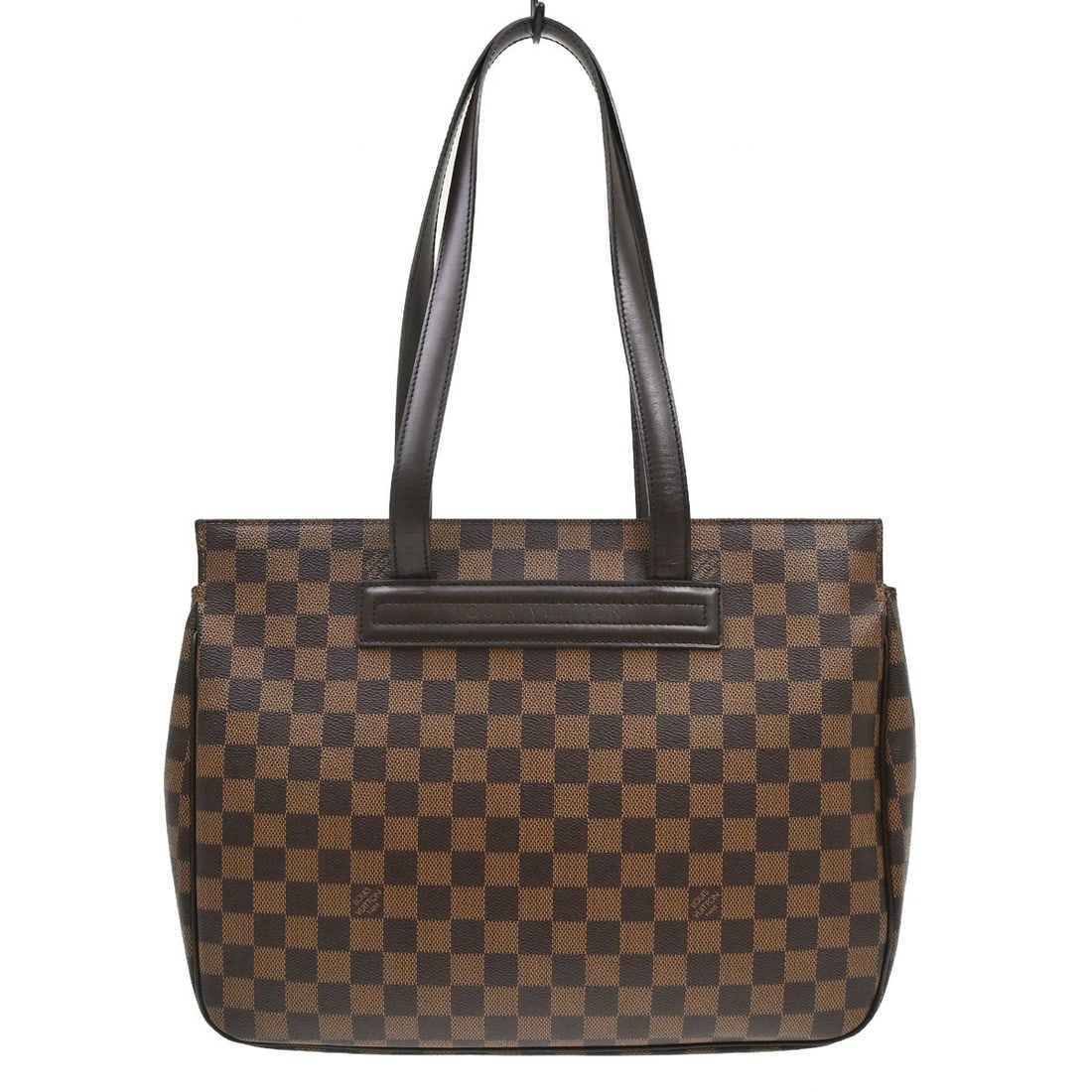 Louis Vuitton Parioli PM Damier Ebene Shoulder Bag N51123: Louis Vuitton Parioli PM Damier Ebene Shoulder Bag N51123 Vintage Louis Vuitton Parioli PM shoulder bag in Damier Ebene canvas with leather trim and double handles. This medium bag features a magnetic