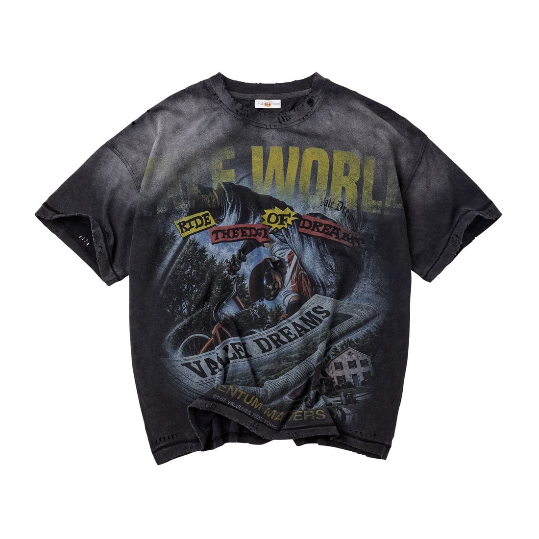 Vale Forever Newspaper Design Black T Shirt Small (1 of 1)