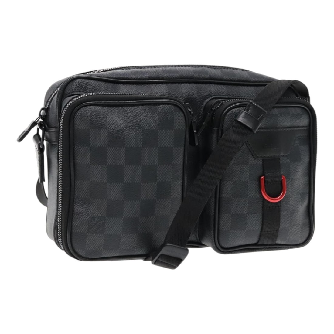 Louis Vuitton M40280 Utility Messenger Damier Graphite Shoulder Bag: Louis Vuitton M40280 Utility Messenger Damier Graphite Shoulder Bag Louis Vuitton Utility Messenger shoulder bag in Damier Graphite canvas with a compact structured silhouette and adjustable shoulder 