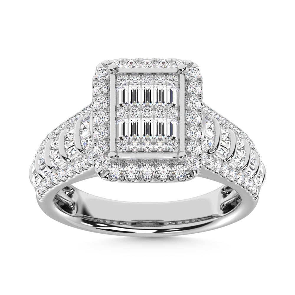 14K White Gold Diamond 1 Ct.Tw. Engagement Ring: 14K White Gold Diamond 1 Ct.Tw. Engagement Ring 14k White Gold Stone Color: G-h Stone Clarity: Si2 Each ring is presented in standard size 6.5. Complimentary resizing is available between sizes 510 (i