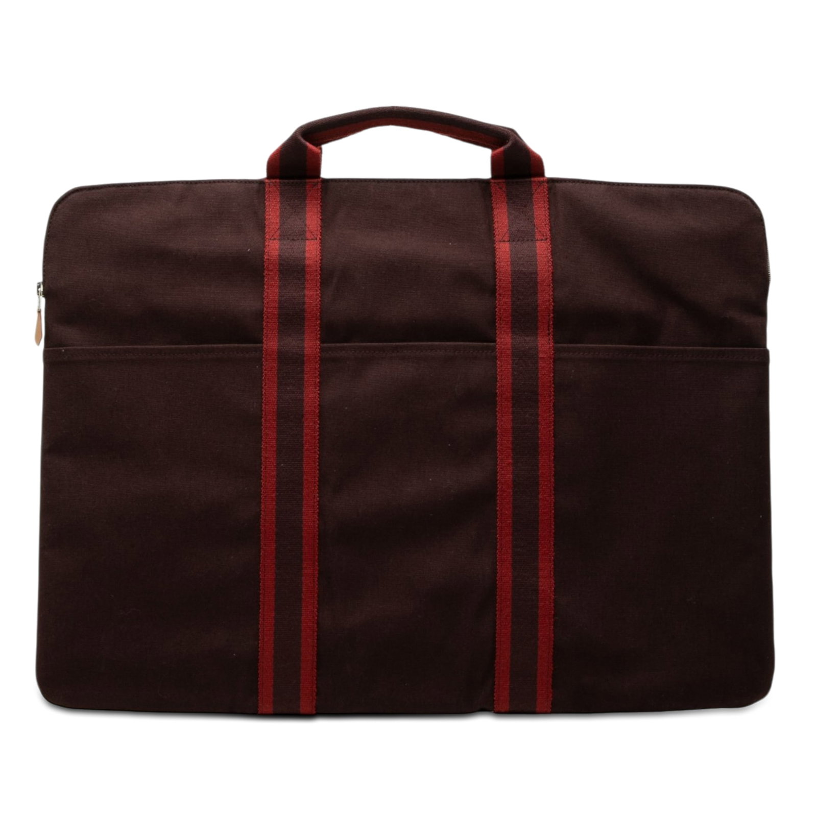 Hermes Toile Fourre Tout Porte Documents Red Canvas Business Bag: Hermes Toile Fourre Tout Porte Documents Red Canvas Business Bag Hermes Toile Fourre Tout Porte Documents business bag with a canvas body, flat handles, a top zip closure, exterior slip pockets, and i